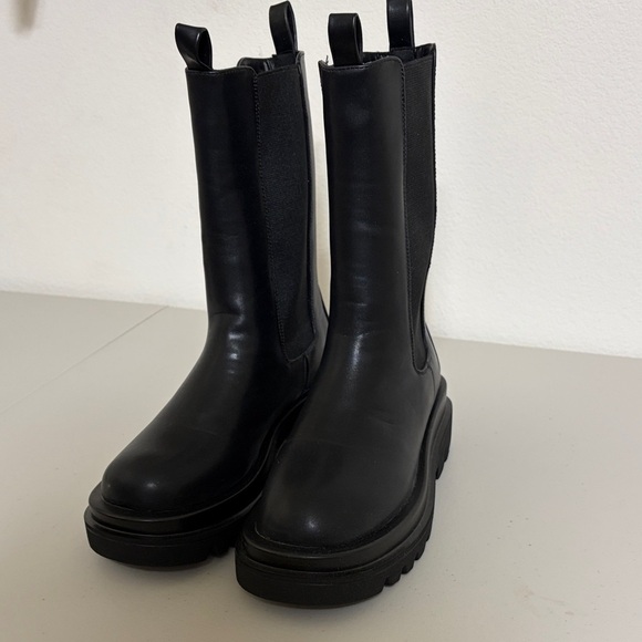 Shoes - Women's Black Vegan Leather Boots NWOT